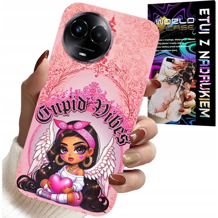Tok Realme C67, World Case, szilikon, színes nyomtatás, Cupid Vibes modell
