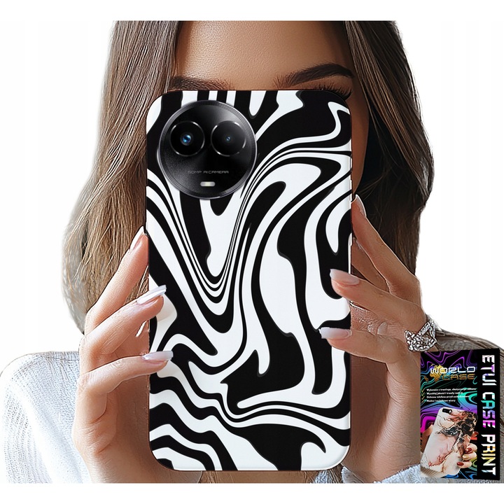 World Case telefontok, művészi, szilikon védelem, többszínű, Realme-hez