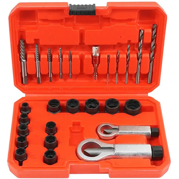 Set extractoare de șuruburi 26 piese, VERKE, 3/8", HSS/CrMo