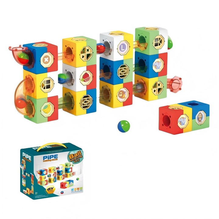 Set de constructie 98pcs pentru copii 3+ ani, joc educativ STEM, siguranta si durabilitate
