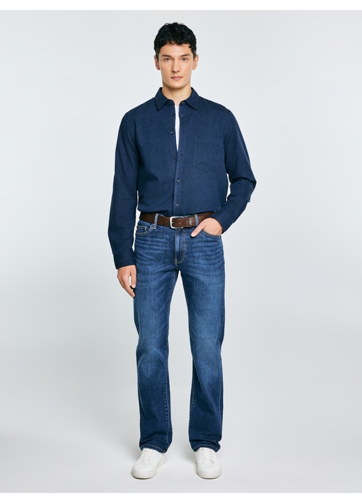 Camasa Grest cu buzunar aplicat, Albastru