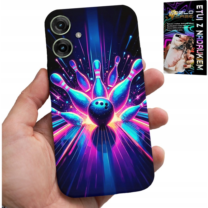 World Case telefontok, Kregle Bowling Strike modell, szilikon, tartós nyomat, Realme Note 60-hoz