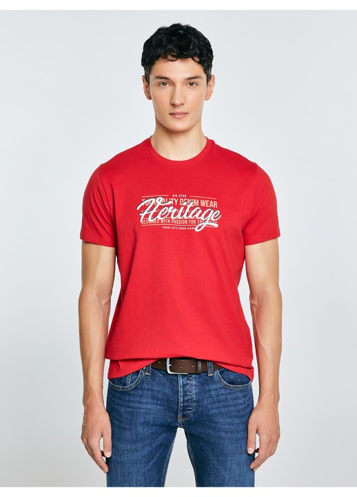 Tricou barbati Keren 603, Big Star, bumbac, rosu