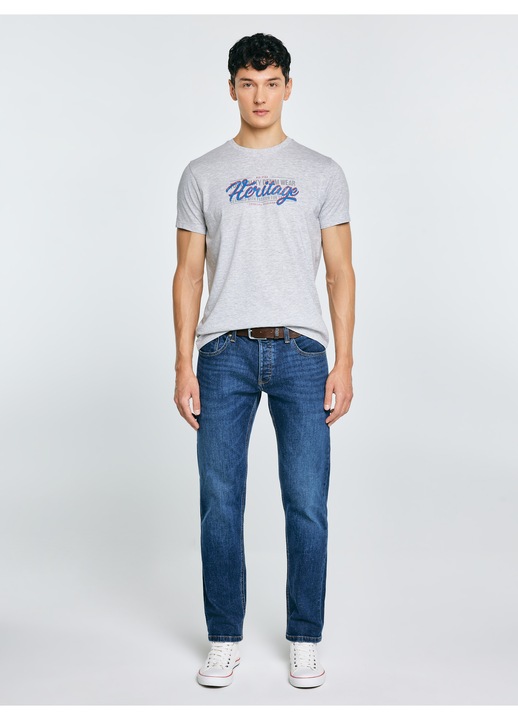 Férfi póló, Big Star, pamut, szürke