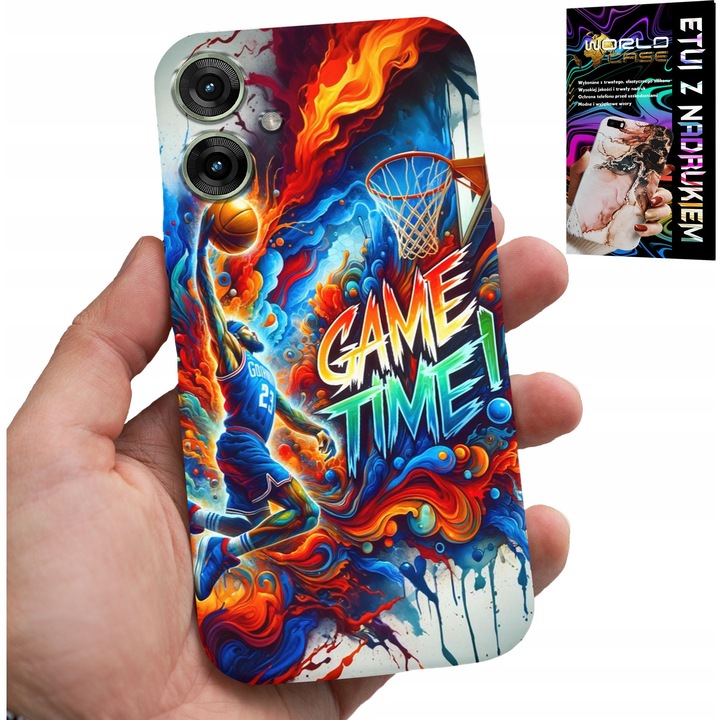 World Case telefontok, NBA Game Time, szilikon, többszínű nyomtatás, kompatibilis Realme Note 60