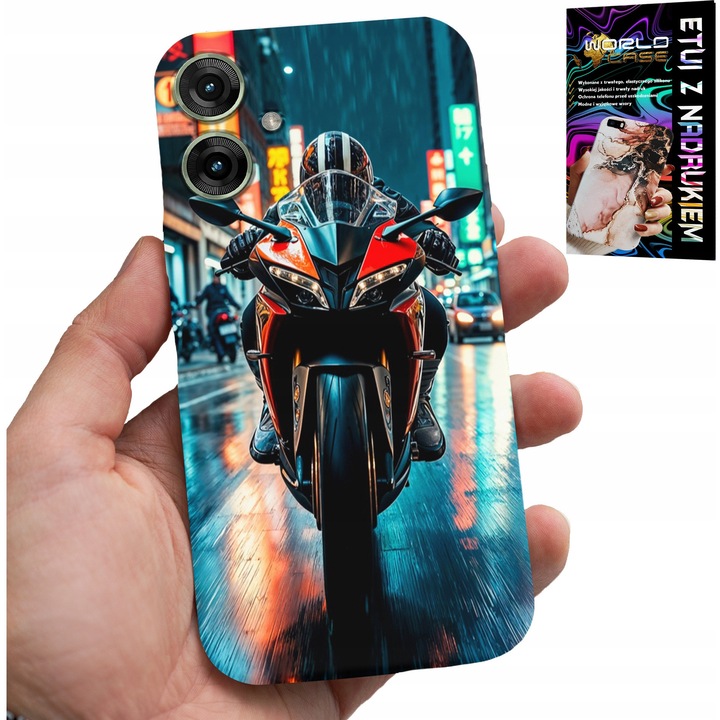 Realme Note 60 telefontok, World Case, motor mintás, szilikon, 0,2 cm