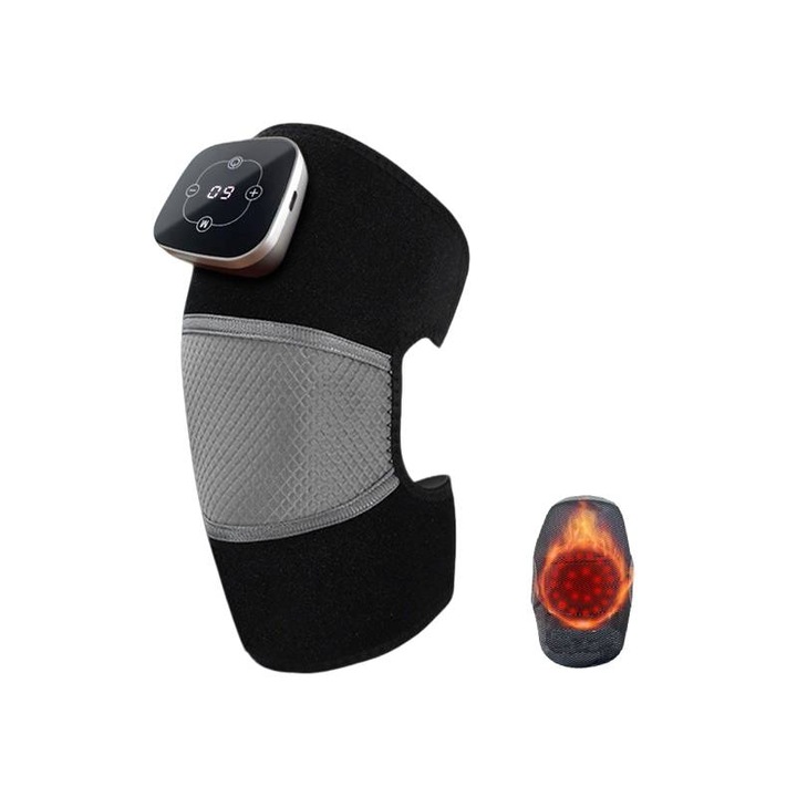 Масажор за колене, презареждаем, с топъл компрес, черен и сив