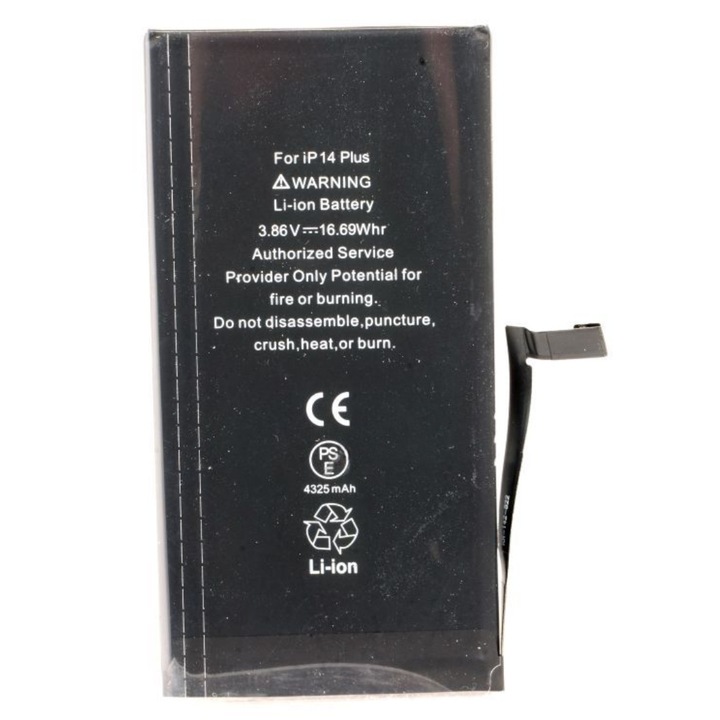 Acumulator Li-Ion e-SWC Supreme® pentru Smartphone GSM Apple iPhone 14 Plus (fara mesaj de eroare), 3.86 V, 4.325 Ah