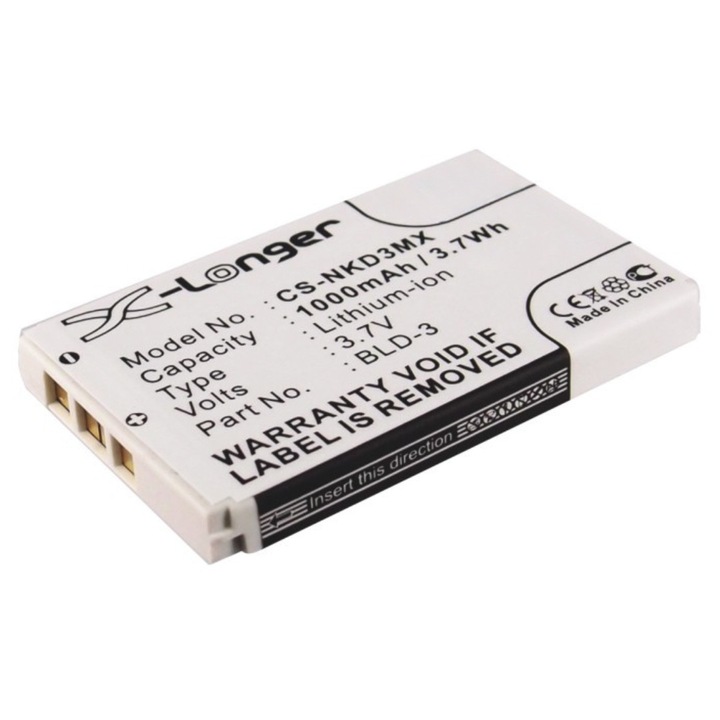 Acumulator Li-Ion e-SWC Supreme® pentru dispozitive electronice / GSM Nokia, 3.7 V, 1 Ah, echivalent cu BLD-3