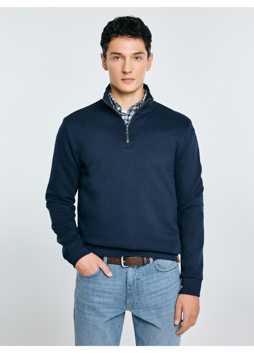 Hanorac barbati Salih, Big Star, tricot/viscoza, bleumarin