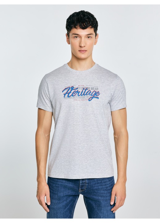 Tricou barbati, Big Star, bumbac, gri