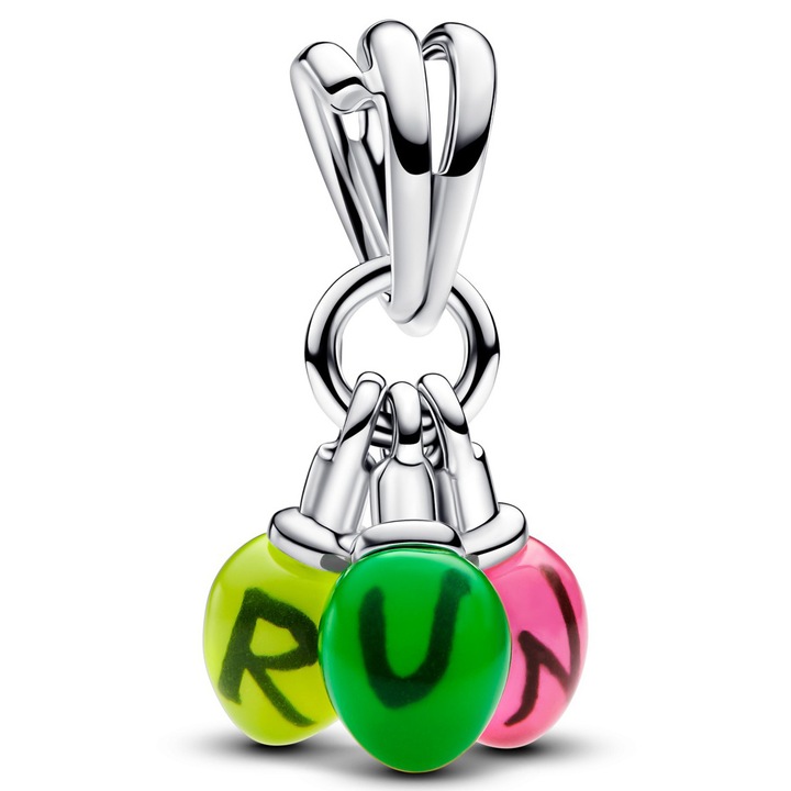 Stranger Things pandantiv din alama alba, tematica RUN, placat cu argint S925, pandantiv detasabil