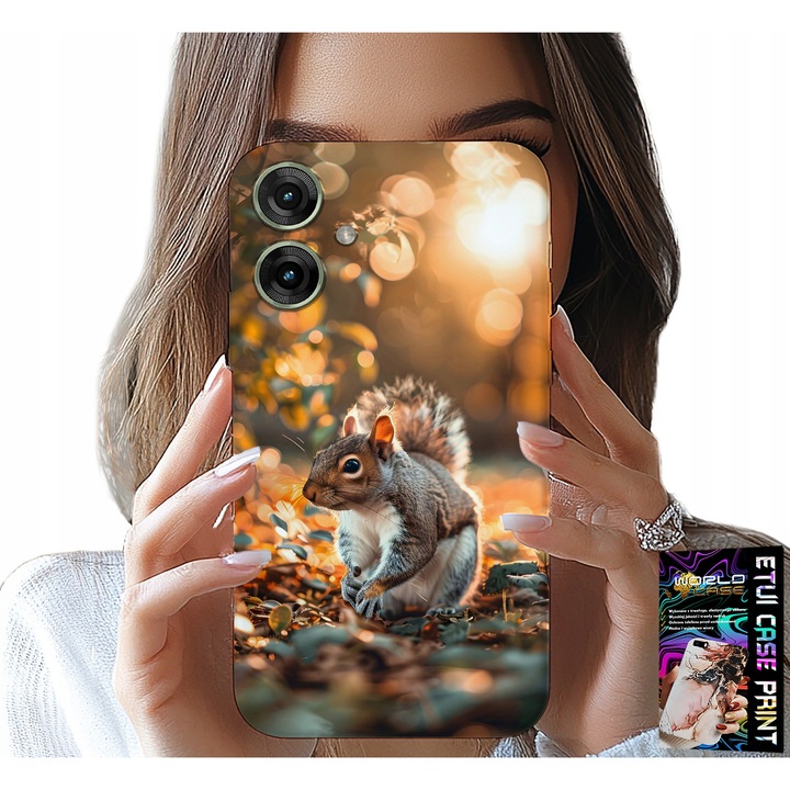 Telefontok, World Case, Realme Note 60-hoz, szilikon, Édes Mókus mintával, többszínű