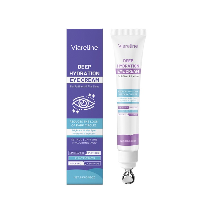 Szemkörnyékápoló krém sötét karikákra és puffadásra – Revitalizáló formula retinollal, hialuronsavval, koffeinnel, peptidekkel és növényi kivonatokkal a finom ráncok simítására