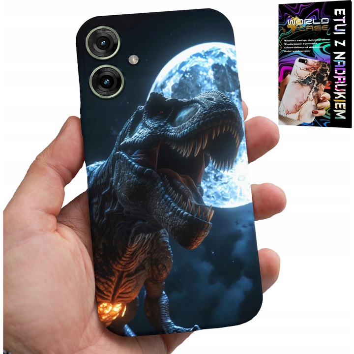 Etui pentru telefon, World Case, Dinozaur Tyranozaur, silicon, 0, 2cm, pentru Realme Note 60
