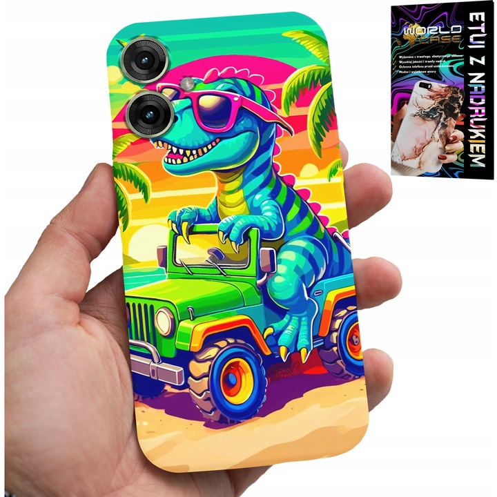 Telefontok, World Case, Dinoszaurusz, szilikon, Realme Note 60-hoz