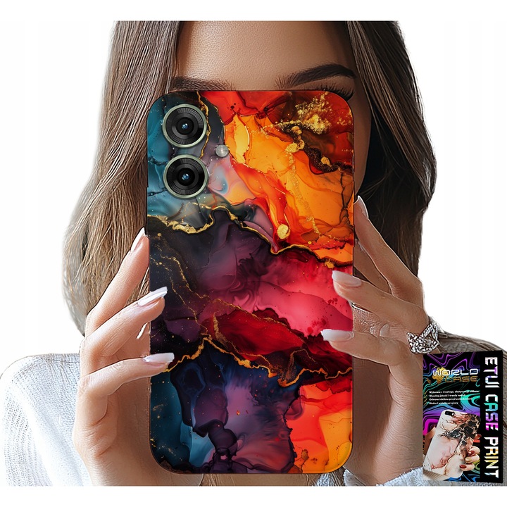 Telefontok Realme Note 60-hoz, World Case, színes nyomtatás, szilikon, 0,2 cm