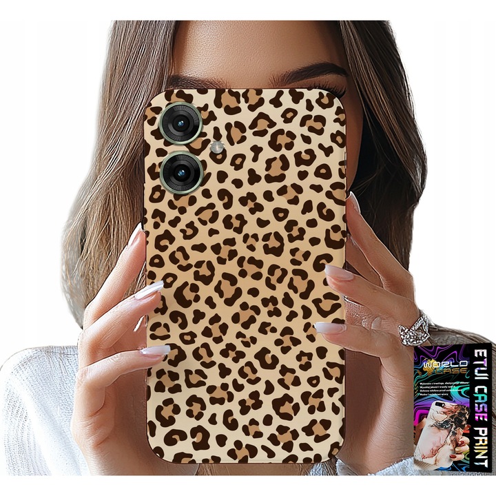 Telefontok Realme Note 60-hoz, World Case, párduc mintás, szilikon, 0,2 cm