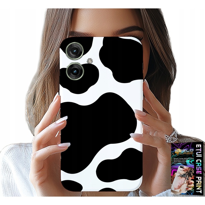 Telefontok, World Case, modern design, szilikon, fekete fehér mintákkal, Realme Note 60-hoz