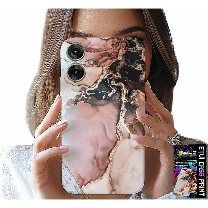 Telefontok Realme Note 60, World Case, márvány mintás, szilikon, 0,2 mm