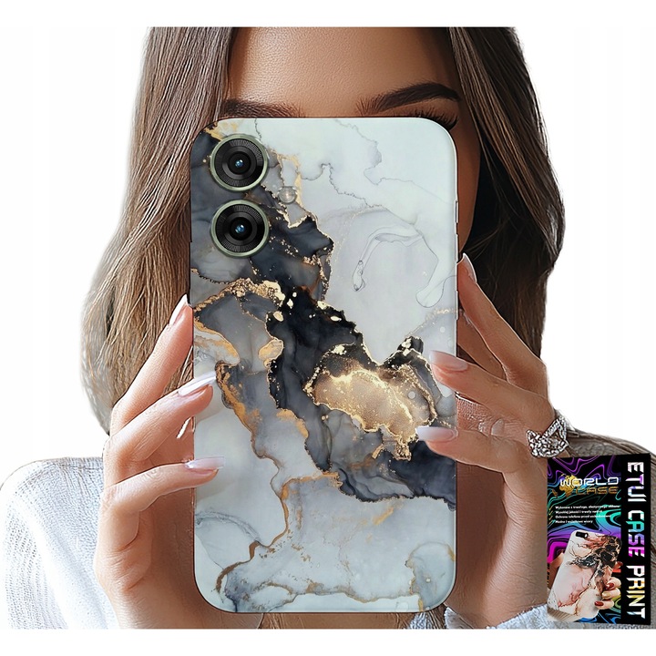 World Case telefontok, márvány, szilikon, Realme Note 60-hoz