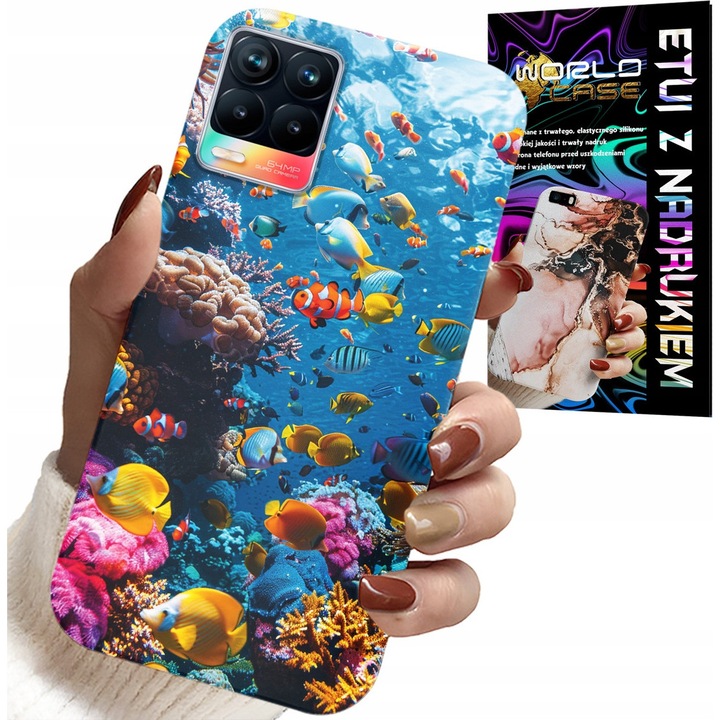 Vízfesték, tok szett Realme 8 / 8 Pro-hoz, World Case, szilikon, 0,2mm