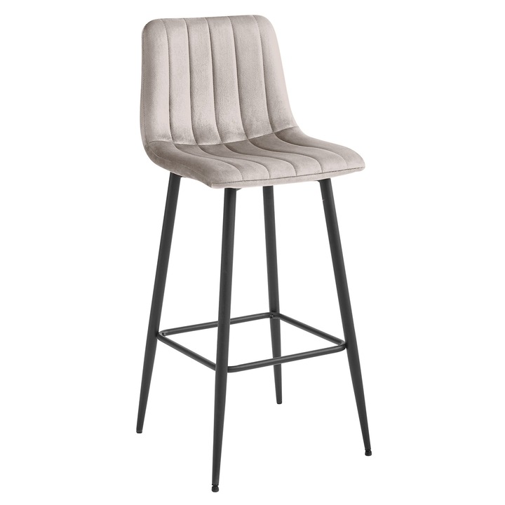 Бар стол POZZA, LEOBERT, модерен дизайн, тъмно лилаво, 104x43x49cm, лесен монтаж