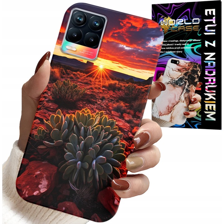 Telefontok Realme 8/8 Pro, World Case, többszínű nyomtatás, szilikon
