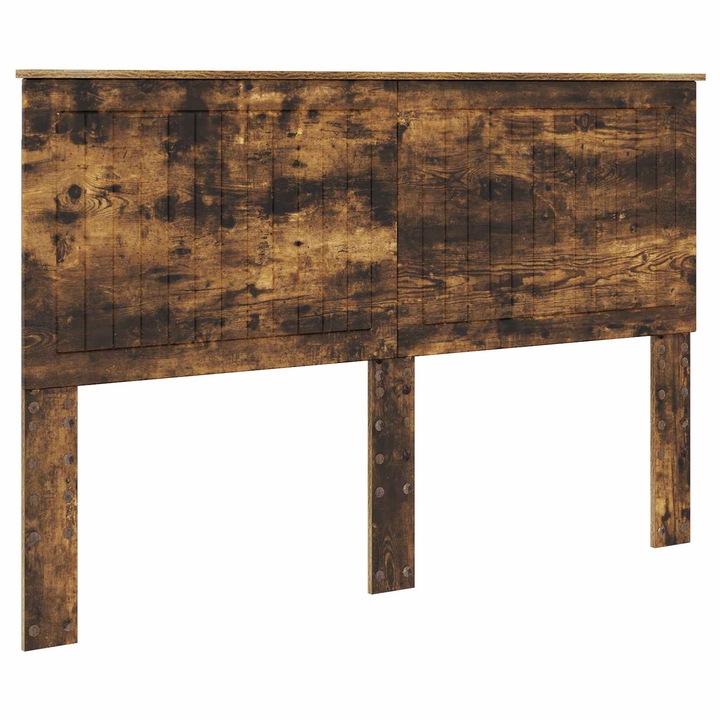 Tablie cap cu headboard vidaXL, Stejar fumuriu 150 cm Lemn compozit