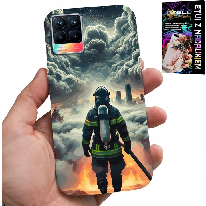 Szilikon tok Realme 8 / 8 Pro telefonhoz, World Case, színes nyomtatás, karcolás elleni védelem, többszínű