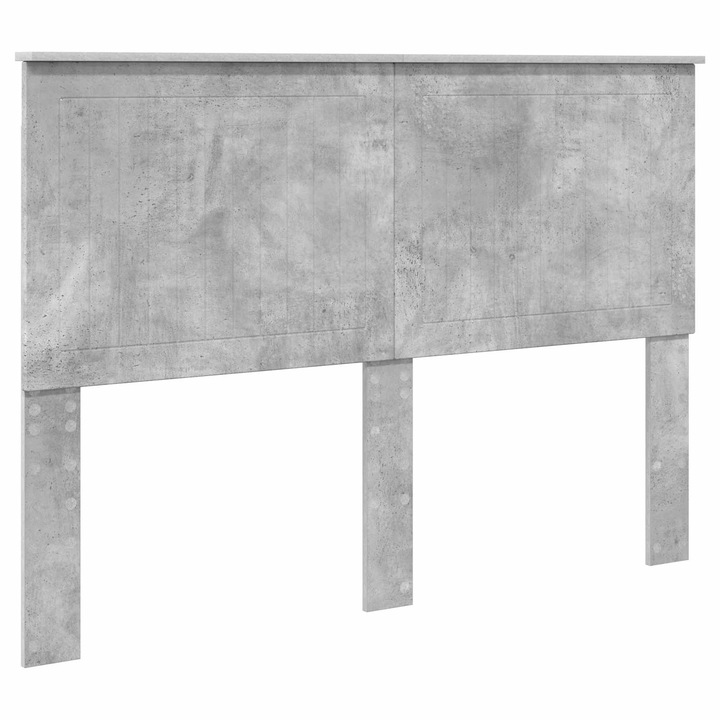 Tablie cap cu headboard vidaXL, Gri din beton 140 cm Lemn compozit