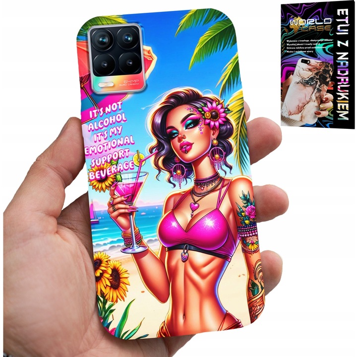 Tok Realme 8 / 8 Pro telefonhoz, World Case, szilikon, színes nyomtatás