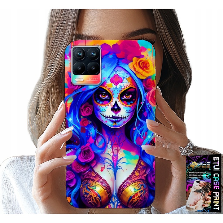 Tok Realme 8 / 8 Pro telefonhoz, World Case, színes design, szilikon, többszínű