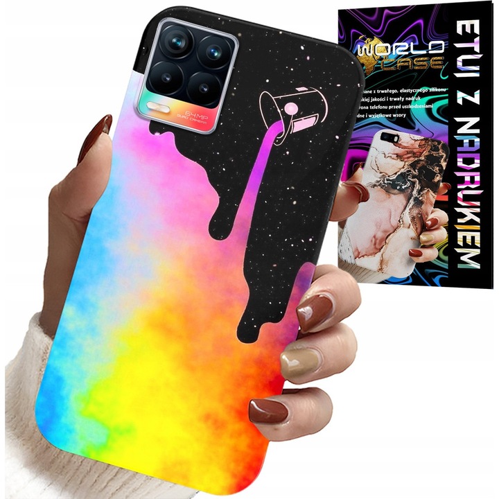 Realme 8/8 Pro telefontok, World Case, színes dizájn, szilikon, többszínű