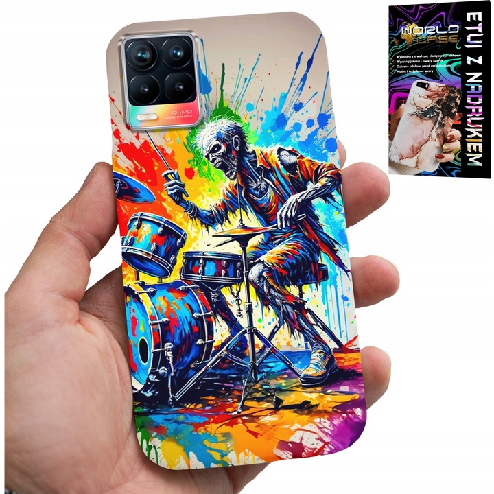 World Case telefontok Realme 8/8 Pro készülékhez, szilikon, színes nyomtatás, tökéletes méret