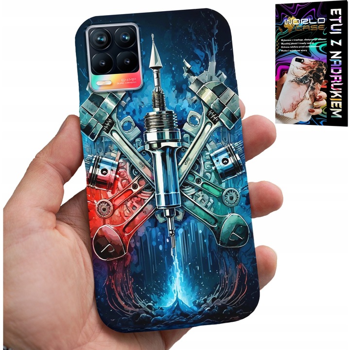 Tok Realme 8/8 Pro-hoz, World Case, szilikon, teljes színnyomás, 0,2 cm