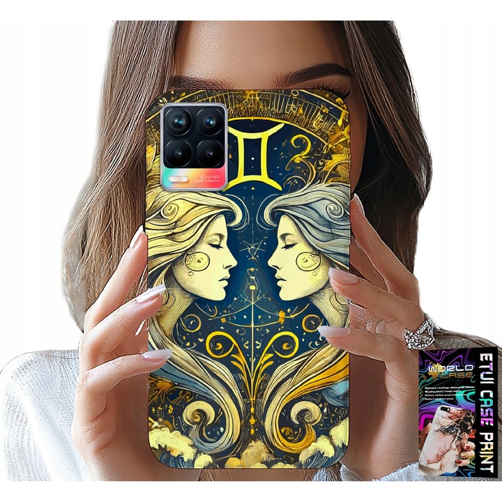 Telefontok Realme 8 / 8 Pro, World Case, szilikon, csillagjegy nyomtatás, többszínű