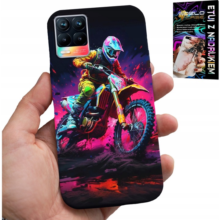 World Case szilikon telefontok Realme 8/8 Pro készülékhez, többszínű mintával, könnyű hozzáférés a gombokhoz