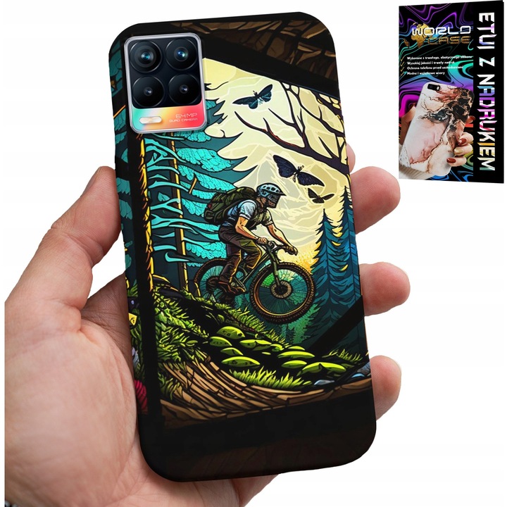 Telefontok, World Case, Realme 8/8 Pro, szilikon, színes nyomtatás, 0,2 cm