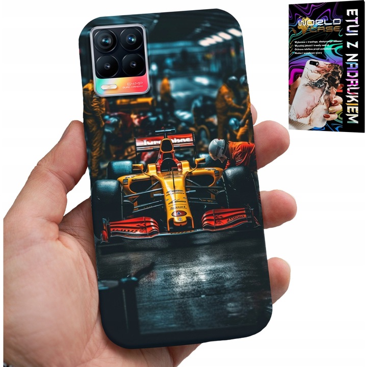Realme 8 / 8 Pro telefontok, World Case, szilikon, Forma 1 mintás, többszínű