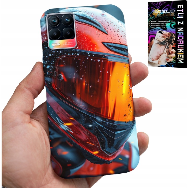 World Case telefontok, egyedi tervezésű, szilikon védelem, kompatibilis Realme 8 / 8 Pro, többszínű
