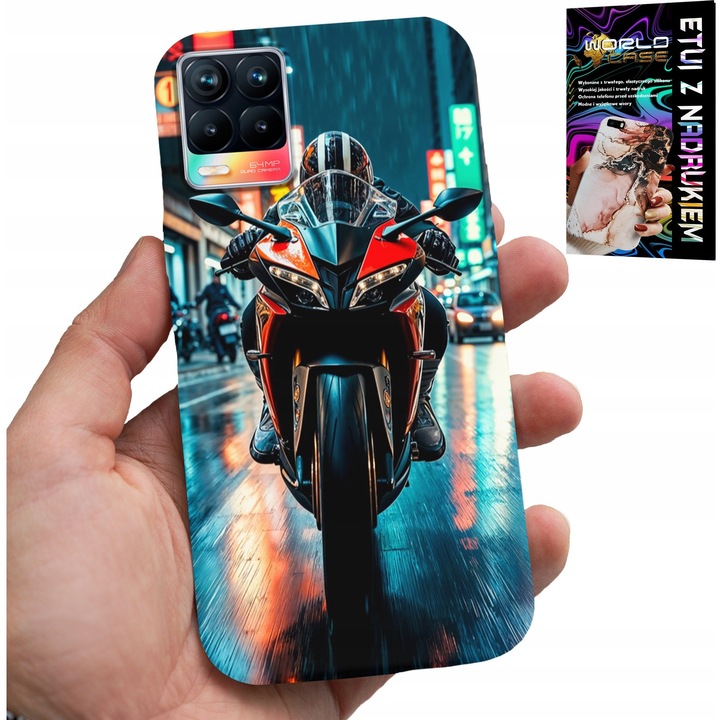 Tok Realme 8/8 Pro, World Case, szilikon, színes nyomtatás, személyre szabható készlet