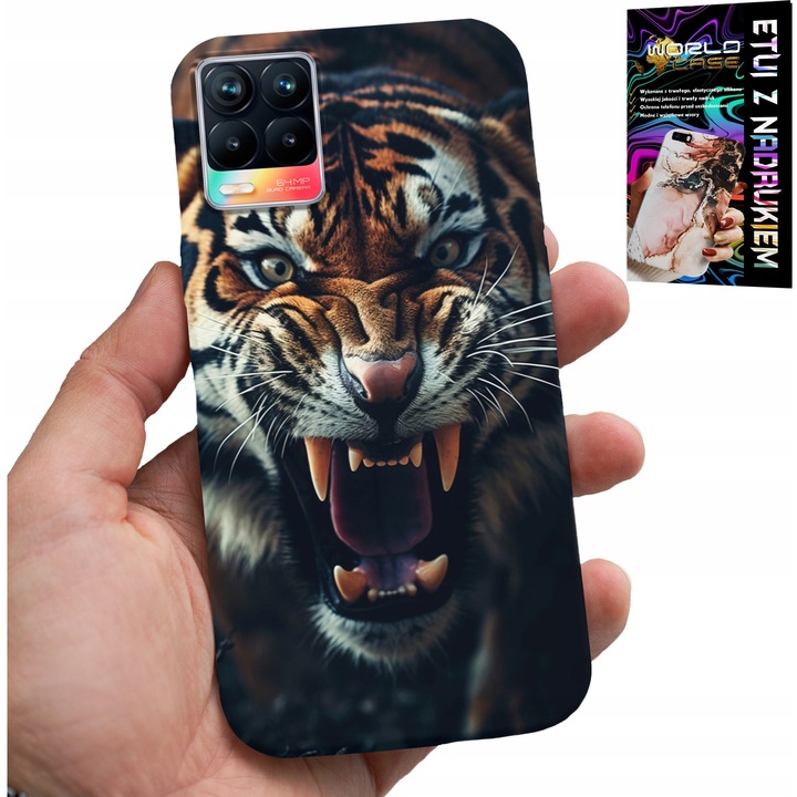 World Case telefontok Realme 8 / 8 Pro készülékhez, szafari design, szilikon, többszínű