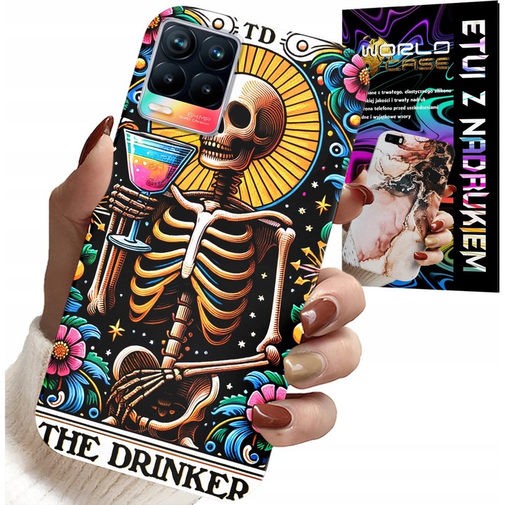 Tok Realme 8 / 8 Pro telefonhoz, World Case, szilikon, színes nyomtatás, egyedi design