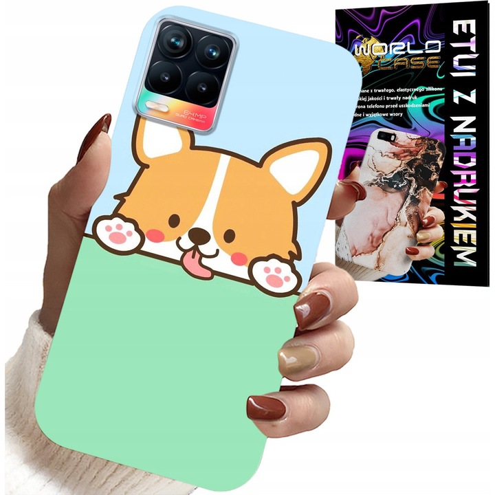 World Case telefontok Realme 8 / 8 Pro készülékhez, egyedi nyomtatott, szilikon, többszínű