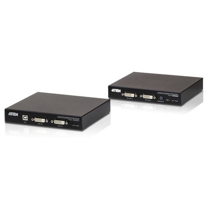 ATEN USB DVI Dual View HDBaseT 2.0 KVM Extender (1920 x 1200 @100 m), 177286, Hálózati eszközök