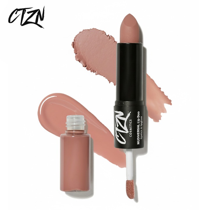 Червило и молив за устни CTZN, Nudiversal Lip Duo, водоустойчив, с диво мангово масло, Fez
