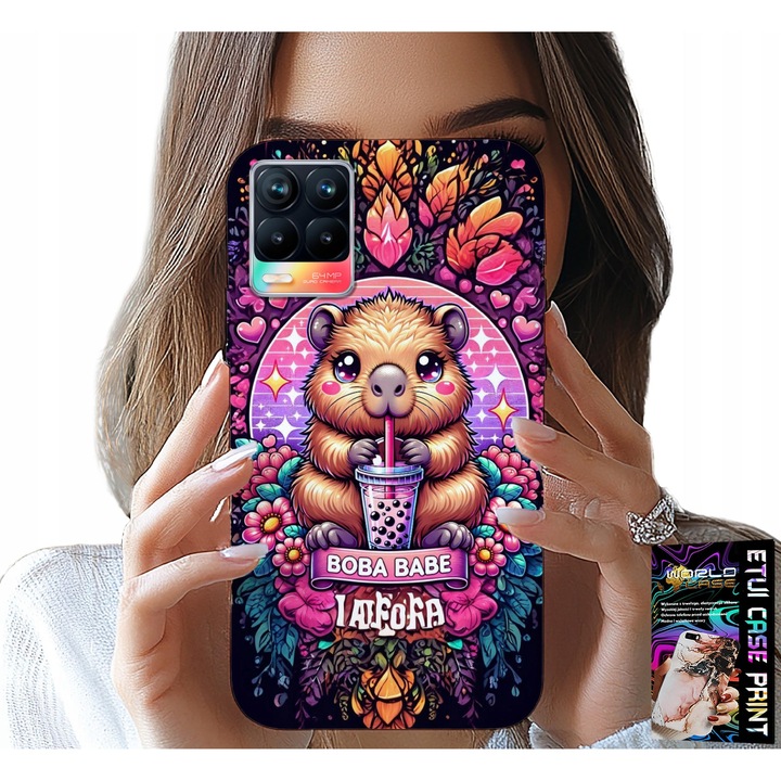 Tok Realme 8/8 Pro, World Case, szilikon, Kapibara nyomtatás, 0, 2 cm
