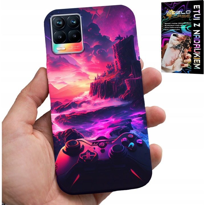 Telefontok Realme 8 / 8 Pro, World Case, színes nyomtatott, szilikon, szett