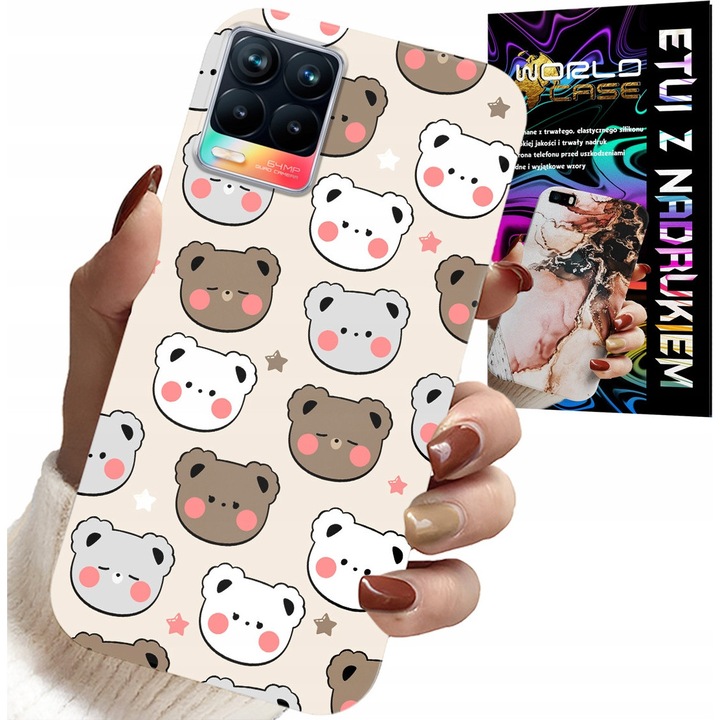 Tok Realme 8 / 8 Pro készülékhez, World Case, nyomtatott design, szilikon, többszínű